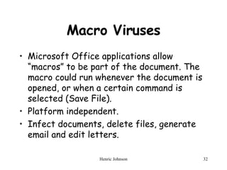 Intruders and Viruses in Network Security NS9 | PPT