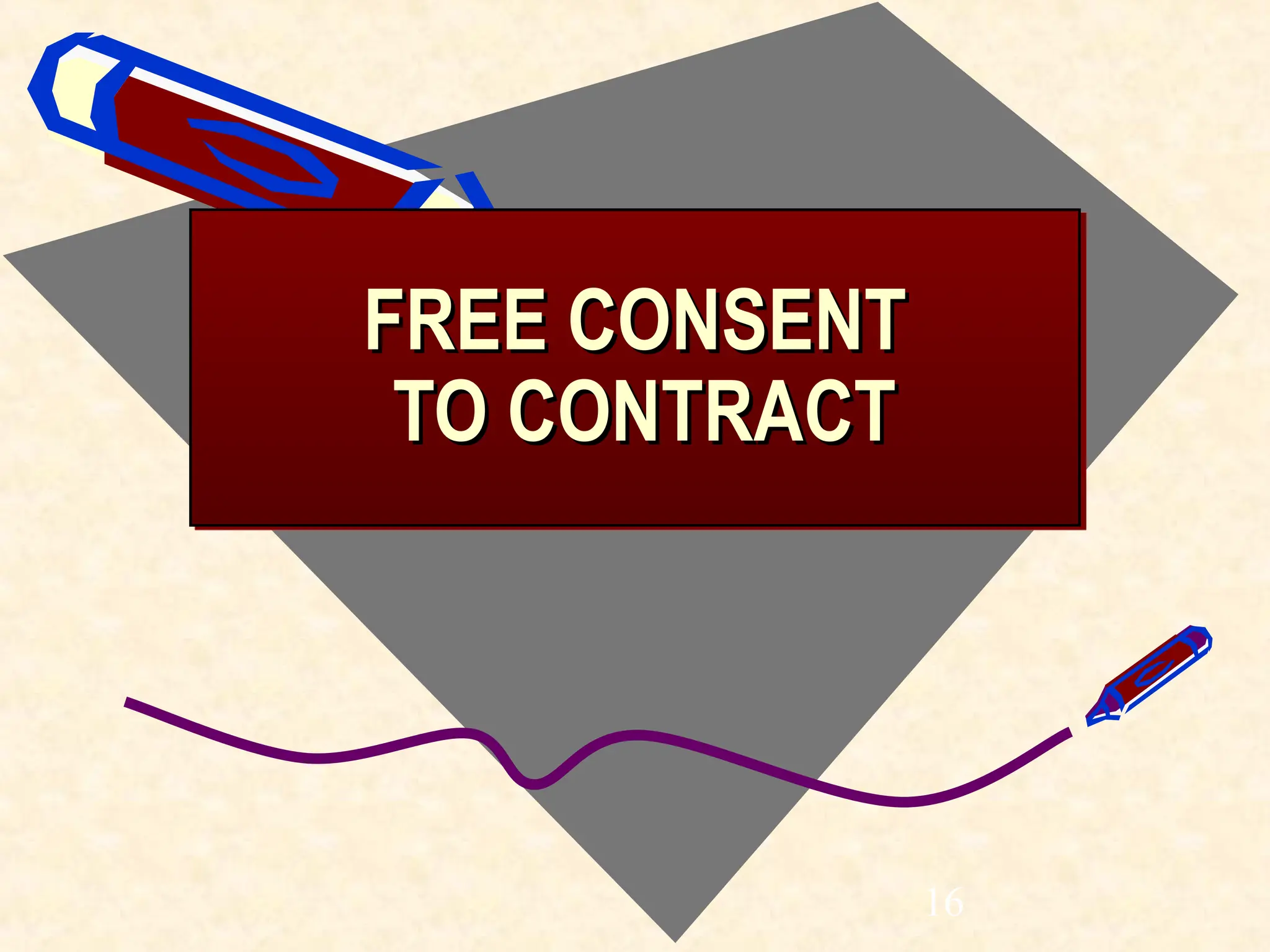 FREE CONSENT
FREE CONSENT
TO CONTRACT
TO CONTRACT
16
 