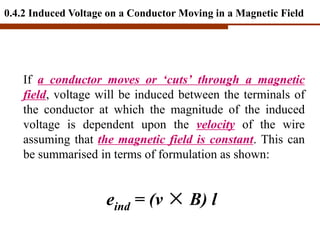If a conductor moves or ‘cuts’ through a magnetic
field, voltage will be induced between the terminals of
the conductor at...