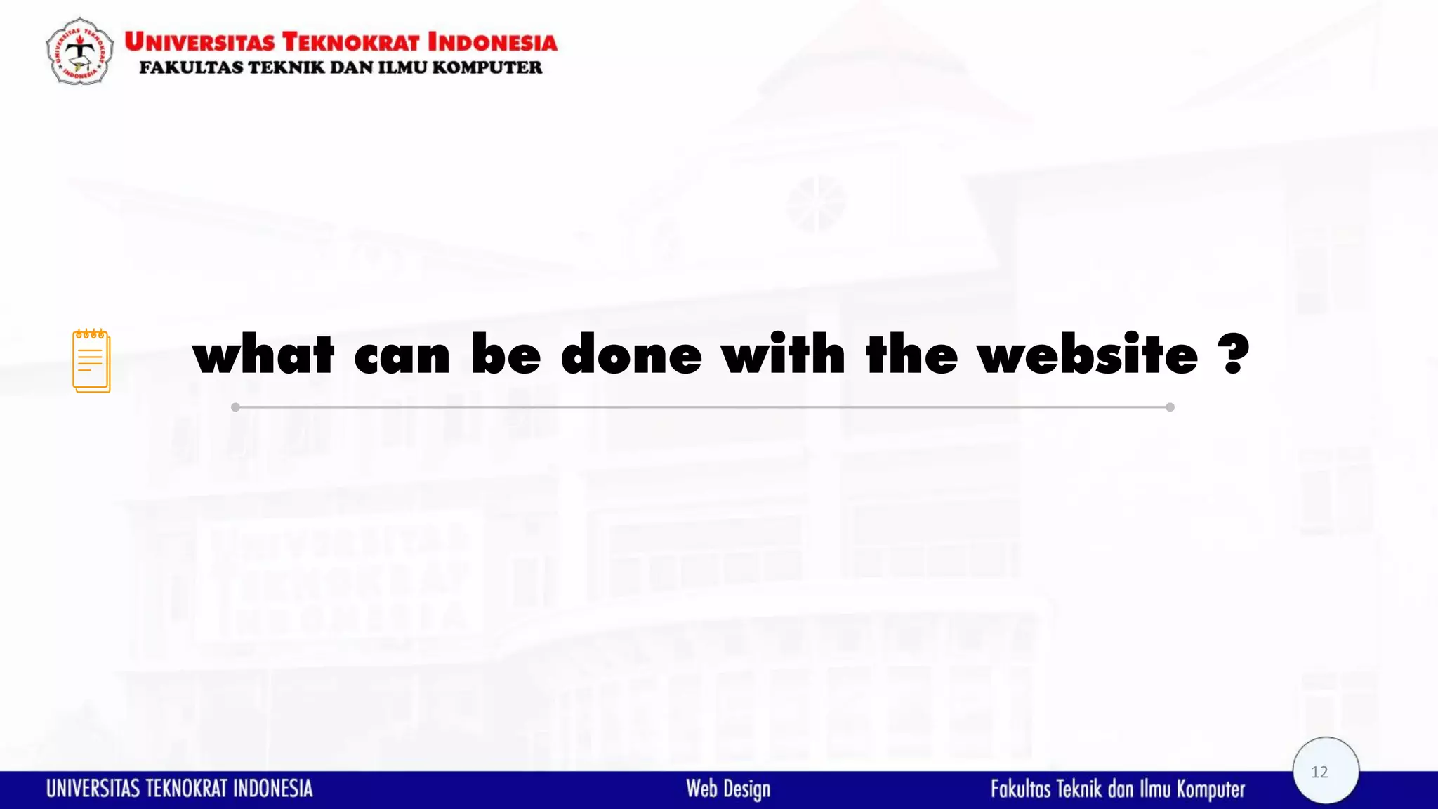what can be done with the website ? 12 