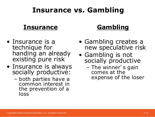 Compare gambling and insurance mcq