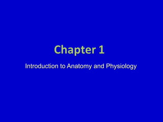 Introduction to Anatomy and Physiology 