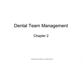 Copyright © 2020 by Elsevier Inc. All Rights Reserved.
Dental Team Management
Chapter 2
1
 