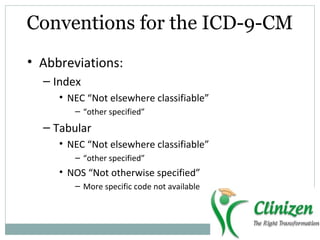 ICD-9-CM Format and Conventions | PPT
