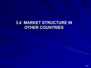 3-24
3.4 MARKET STRUCTURE IN
OTHER COUNTRIES
 