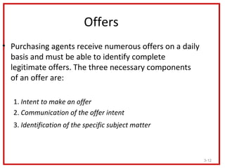 Offers
• Purchasing agents receive numerous offers on a daily
  basis and must be able to identify complete
  legitimate o...