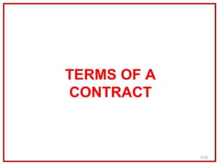TERMS OF A
CONTRACT



             3-22
 