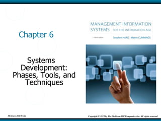McGraw-Hill/Irwin Copyright © 2013 by The McGraw-Hill Companies, Inc. All rights reserved.
Chapter 6
Systems
Development:
Phases, Tools, and
Techniques
 