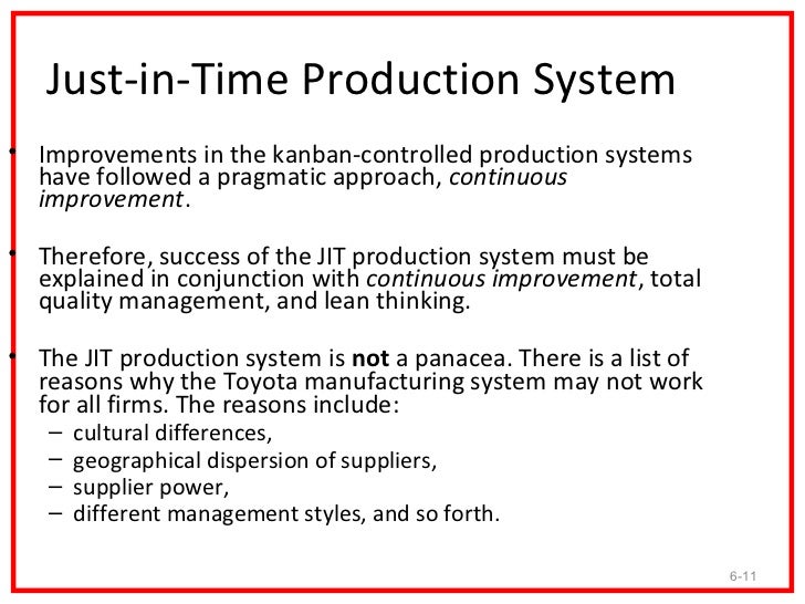 Just In Time Production : Just In Time - JIT / So instead of building large stocks of what you think the customer might.