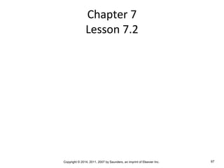 Copyright © 2014, 2011, 2007 by Saunders, an imprint of Elsevier Inc. 67
Chapter 7
Lesson 7.2
 