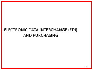 ELECTRONIC DATA INTERCHANGE (EDI)
        AND PURCHASING




                                    7-37
 