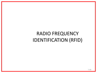 RADIO FREQUENCY
IDENTIFICATION (RFID)




                        7-49
 