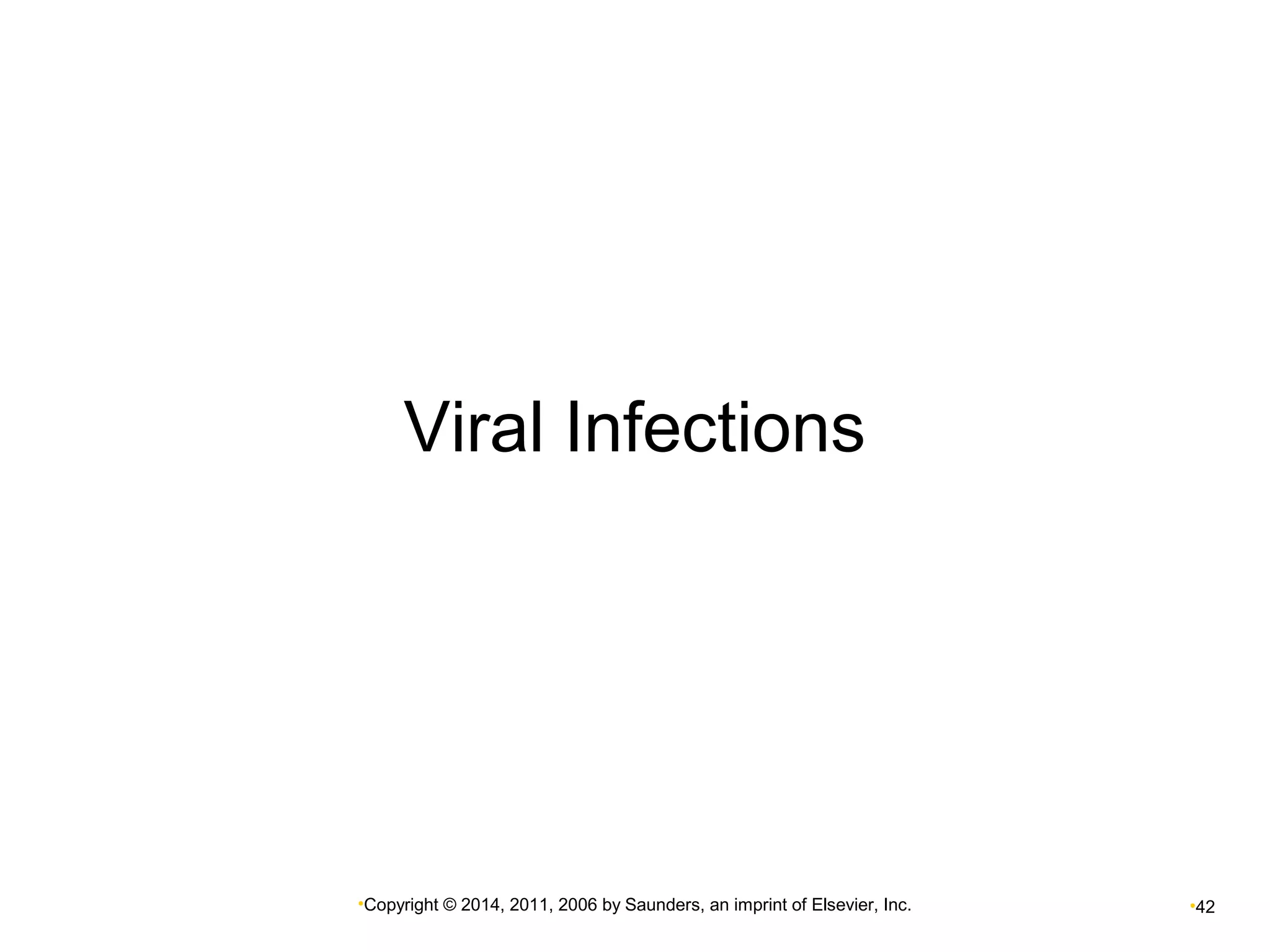 Viral Infections 
•Copyright © 2014, 2011, 2006 by Saunders, an imprint of Elsevier, Inc. •42 
 