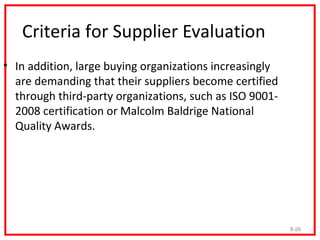 Three Common Supplier Performance
        Based Evaluation Systems
• The three general types of supplier evaluation
  syst...