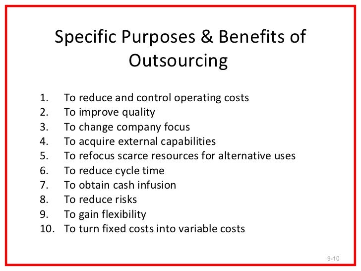 Costs and benefits of outsourcing essay