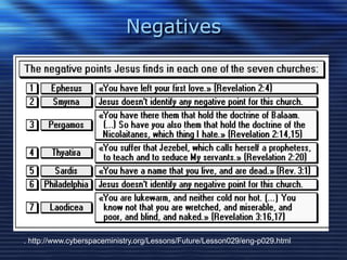 Negatives 
. http://www.cyberspaceministry.org/Lessons/Future/Lesson029/eng-p029.html 
 