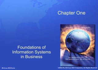 Foundations of Information Systems in Business Chapter One 