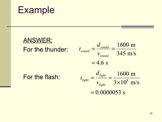 Example ANSWER: For the thunder: For the flash: 