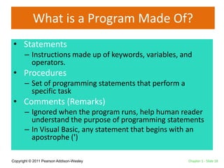 Chapter 01 Introduction to Visual Basic | PPSX