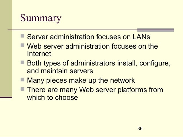 Web server administration