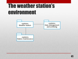 The weather station’s
environment
41
 