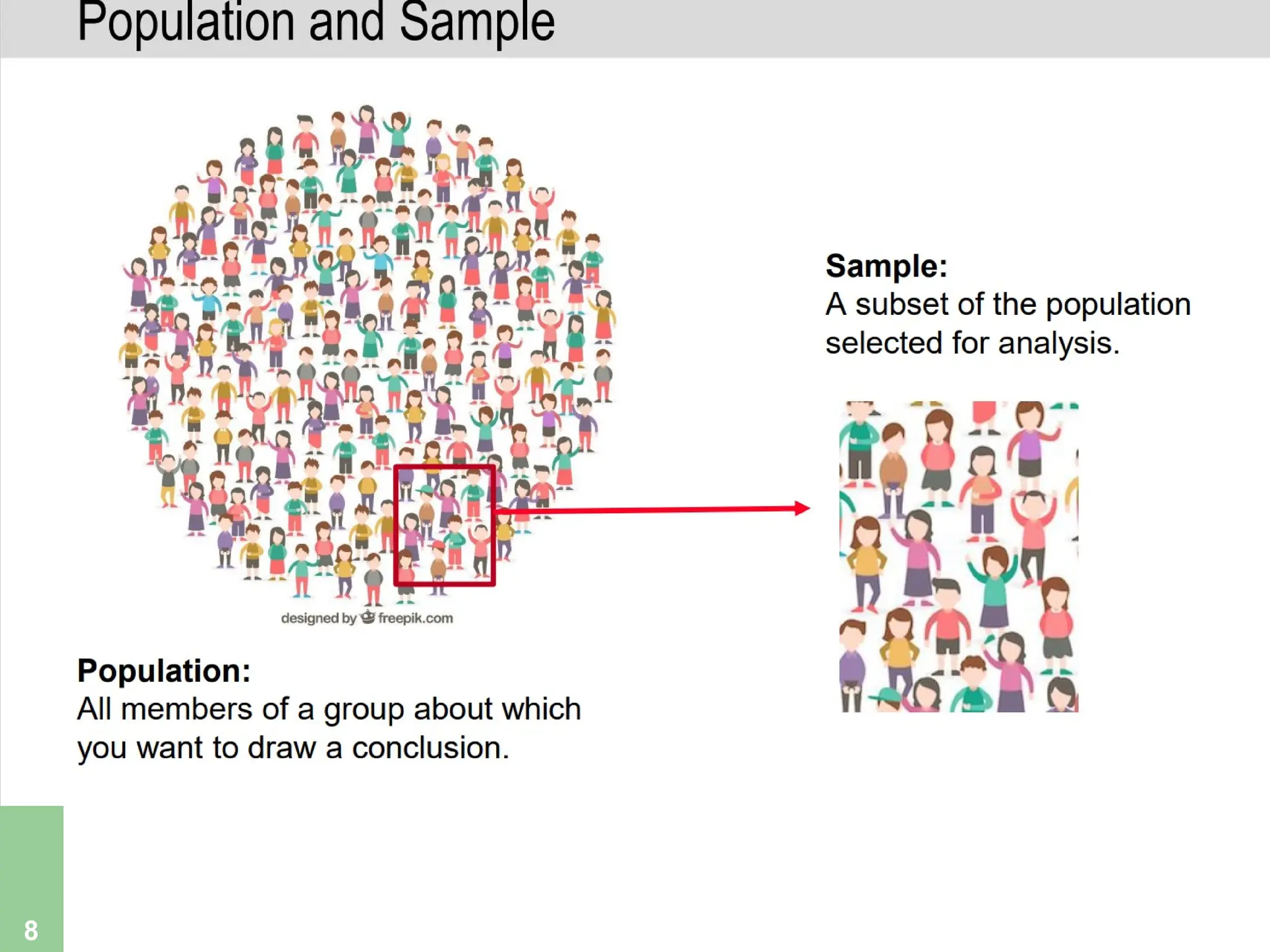 8
Population versus Sample
 