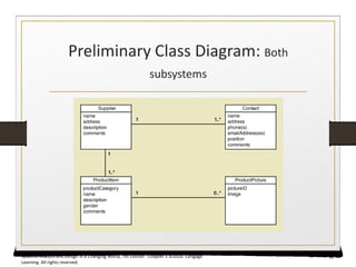 Preliminary Class Diagram: Both
subsystems
32
Systems Analysis and Design in a Changing World, 7th Edition - Chapter 1 ©2016. Cengage
Learning. All rights reserved.
 