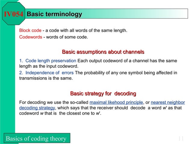 Basics of Coding Theory | PPT