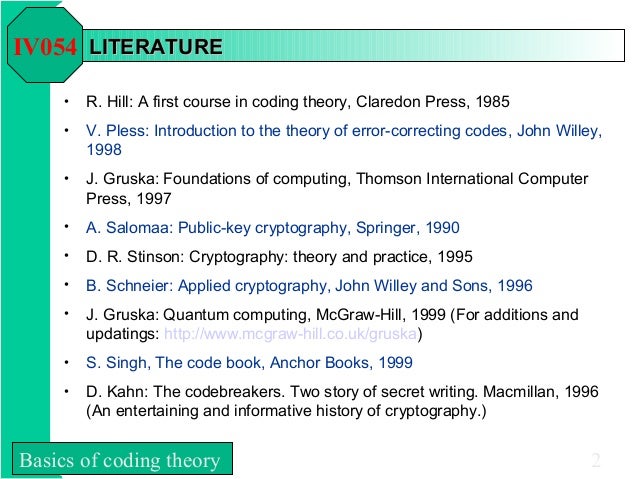 Basics of Coding Theory