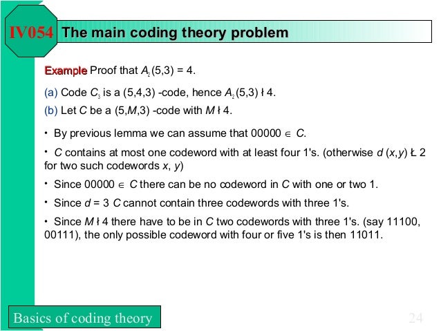 Basics of Coding Theory
