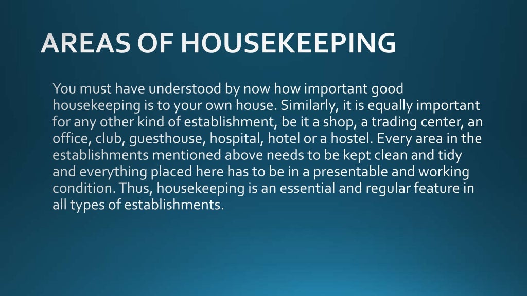 Chapter 01 Introduction to Housekeeping
