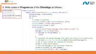 09/18/2025 49
4. Write codes in Program.cs of the ClientApp as follows :
 