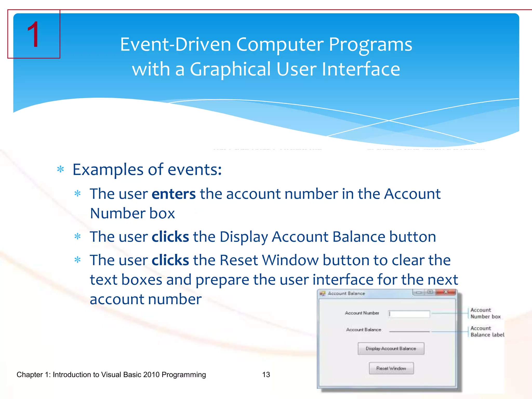 Chapter 1 — Introduction to Visual Basic 2010 Programming | PPTX