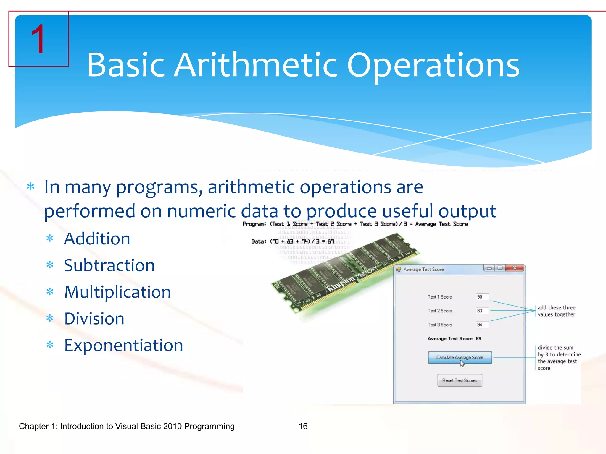 Chapter 1 — Introduction to Visual Basic 2010 Programming | PPTX