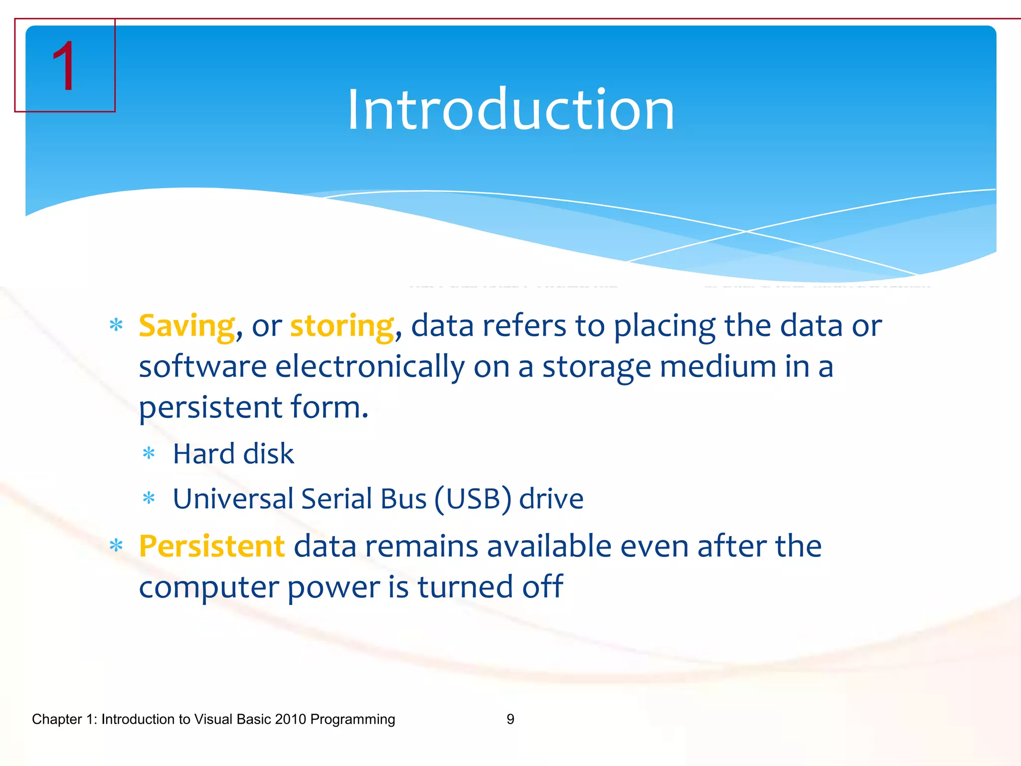 Chapter 1 — Introduction to Visual Basic 2010 Programming | PPTX