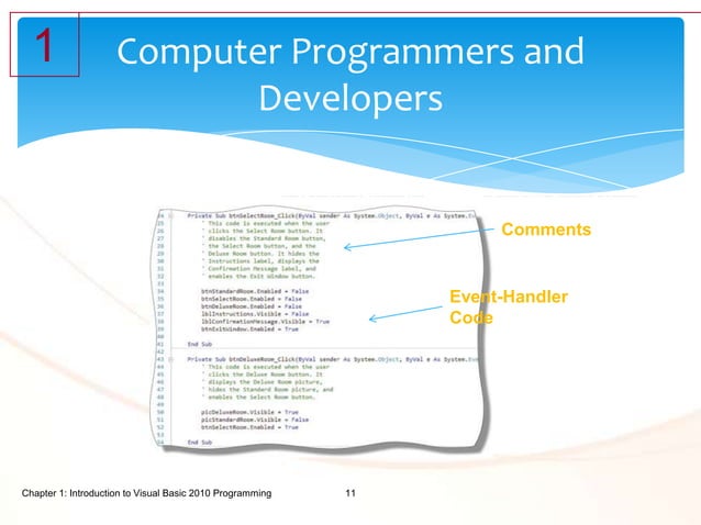 Chapter 1 — Introduction to Visual Basic 2010 Programming | PPTX
