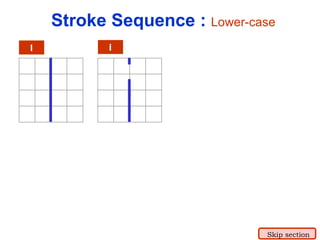 l i Stroke Sequence :  Lower-case Skip section 