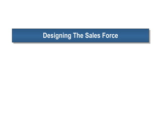 Designing The Sales Force 