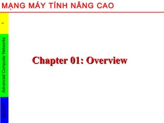 AdvancedComputerNetworksNLU-FIT1
Chapter 01: OverviewChapter 01: Overview
MẠNG MÁY TÍNH NÂNG CAO
 