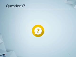 Questions?
12
 
