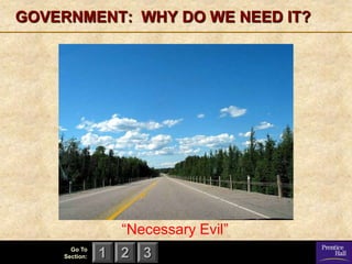GOVERNMENT: WHY DO WE NEED IT?




                 ―Necessary Evil‖
      Go To
    Section:   1 2 3
 