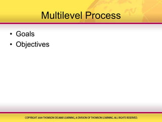 Multilevel ProcessGoalsObjectives