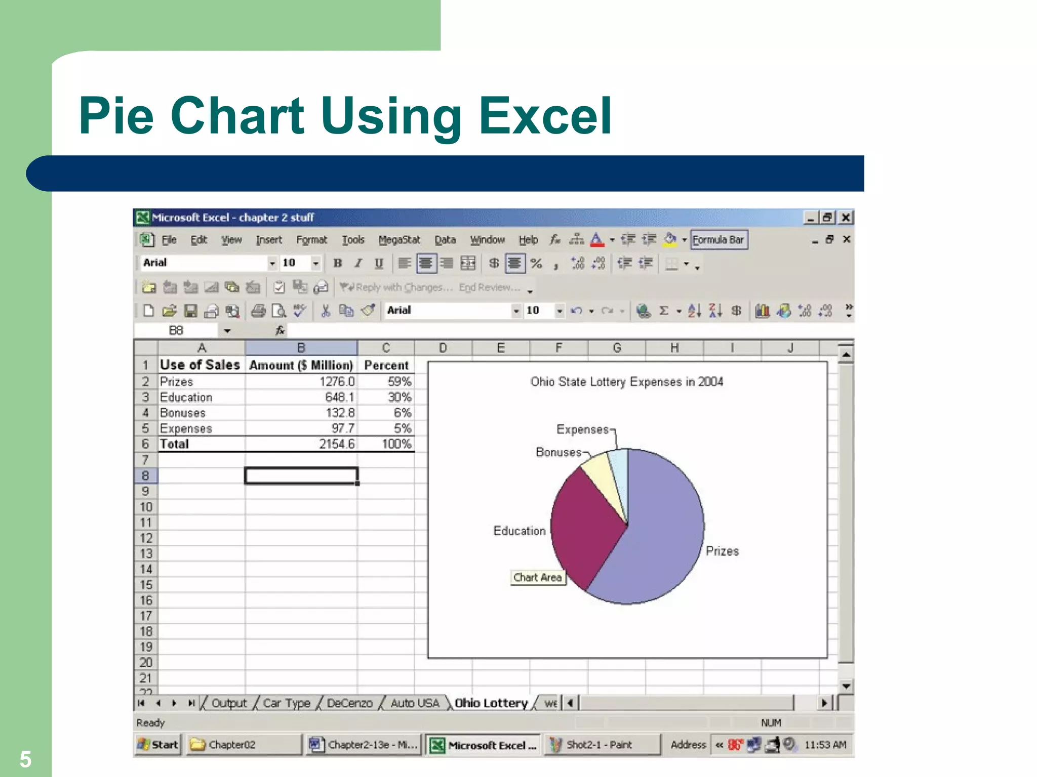 Pie Chart Using Excel 