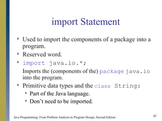 Basic Elements of Java