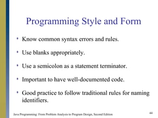 Basic Elements of Java
