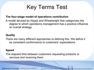 Role of operations, objectives of operations | PPT
