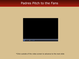 Padres Pitch to the Fans 
*Click outside of the video screen to advance to the next slide 
 