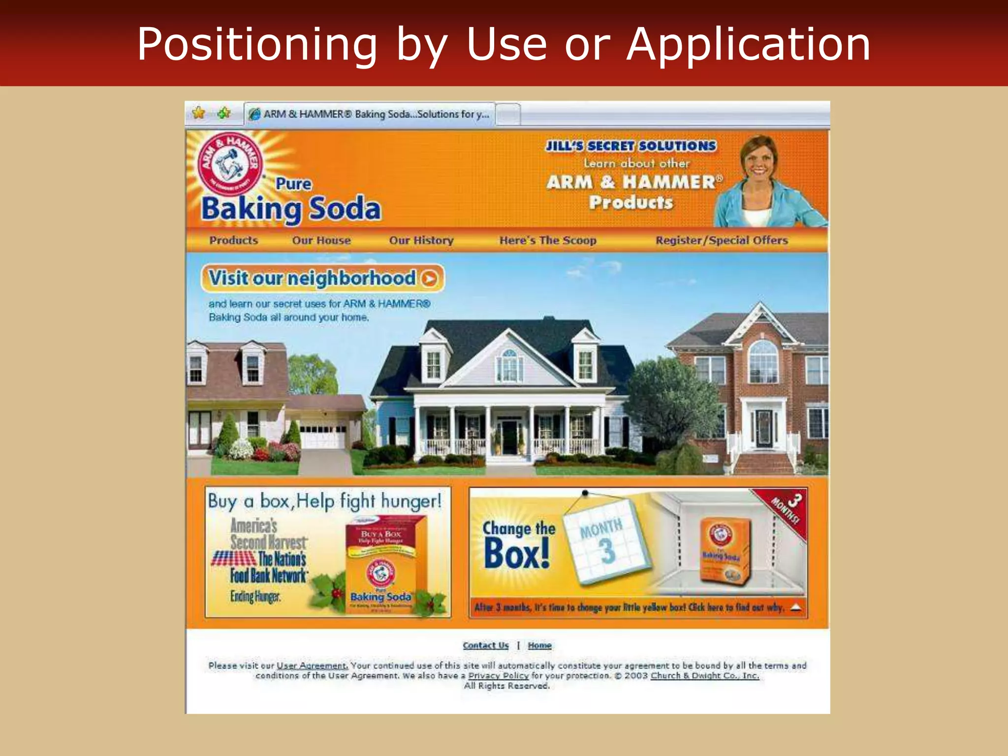 Positioning by Use or Application
 