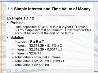 introduction to simple interest and valuing to financial assets | PPT
