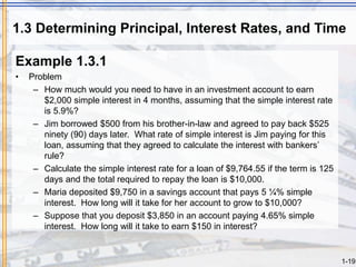 introduction to simple interest and valuing to financial assets | PPT